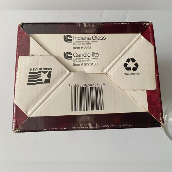 Crystal Paneled Candlesticks Holder One Pair 4 1/2" Tall Indiana Glass Made USA - Picture 5 of 6